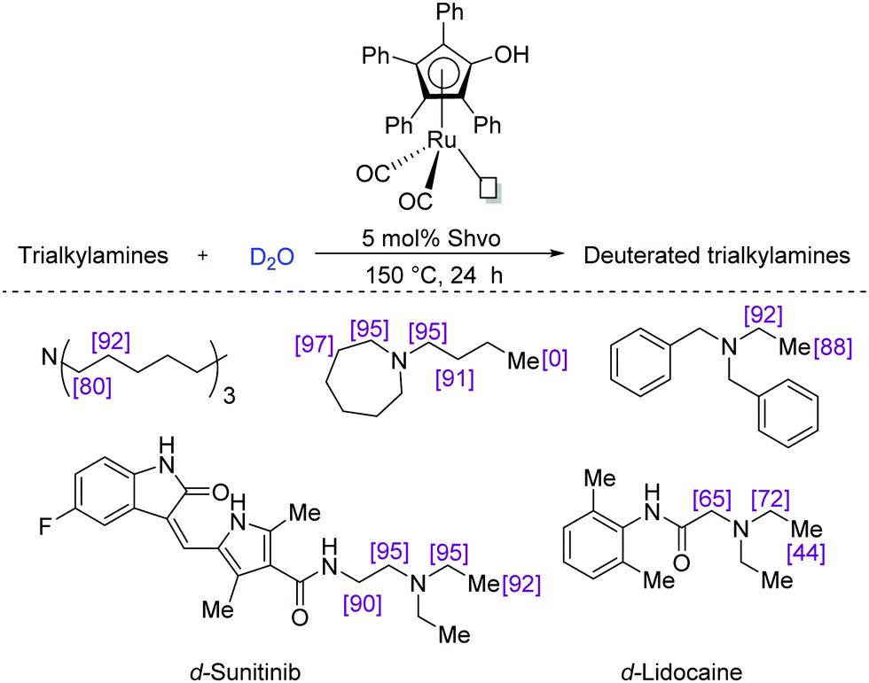 Ru based Shvo catalysed deuteration of amines.