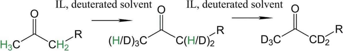 The reaction scheme of the model H/D exchange reaction.